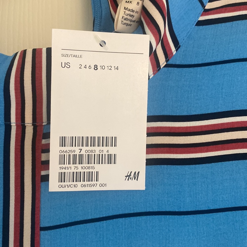 H&M Blue Striped Long Sleeve Dress - Picture 3 of 3